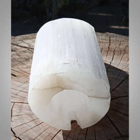 SELENITE slanted lamp Crown CHAKRA : Purification 01 - Picture 11 of 13